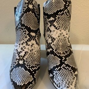 Faux Snakeskin Booties